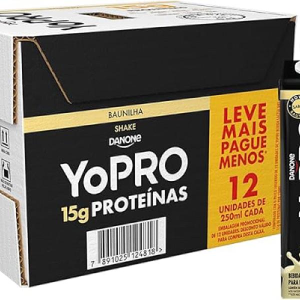 YoPRO Bebida Láctea UHT Baunilha 15g de proteínas 250ml - 12 unidades