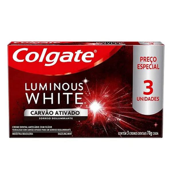 Kit Creme Dental Colgate Luminous White 70g - 3 unidades