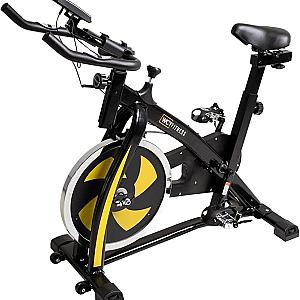 Bicicleta Ergométrica WCT Fitness Spinning Roda Inércia 13Kg Preto Amarelo