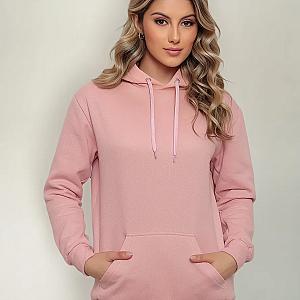 Moletom Liso Flanelado Feminino Canguru - Diversas cores