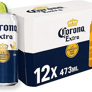 Pack Cerveja Corona Extra, Lata, 473ml, Caixa 12 unidades